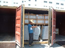 Naturstein, Verladung, Container-Transport